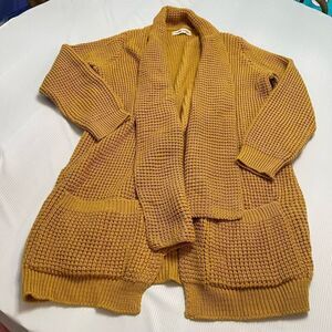 Moutaki Knitage Greece Mustard Knit Cardigan Size Large See Measurements